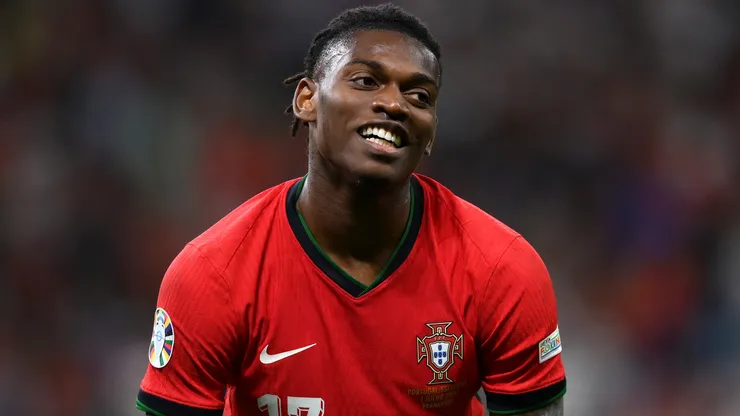 Rafael Leao of Portugal reacts