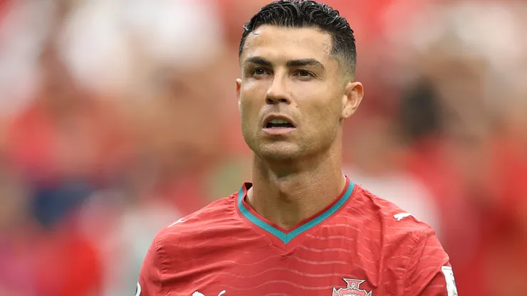 Cristiano Ronaldo #7 of Portugal looks on.