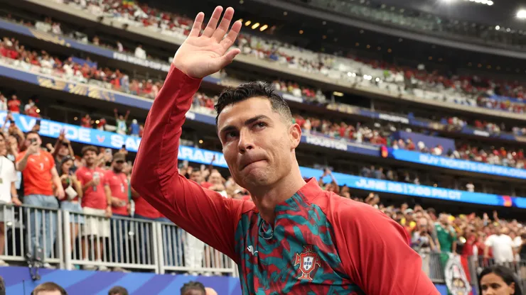 Cristiano Ronaldo #7 of Portugal applauds fans after the team's 5-0 victory