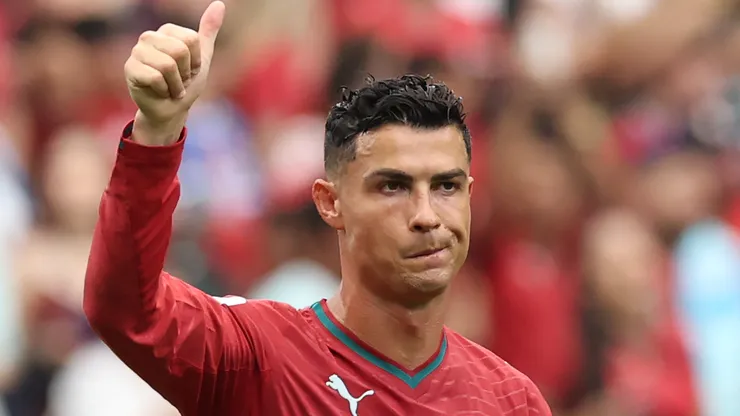 Cristiano Ronaldo #7 of Portugal applauds fans
