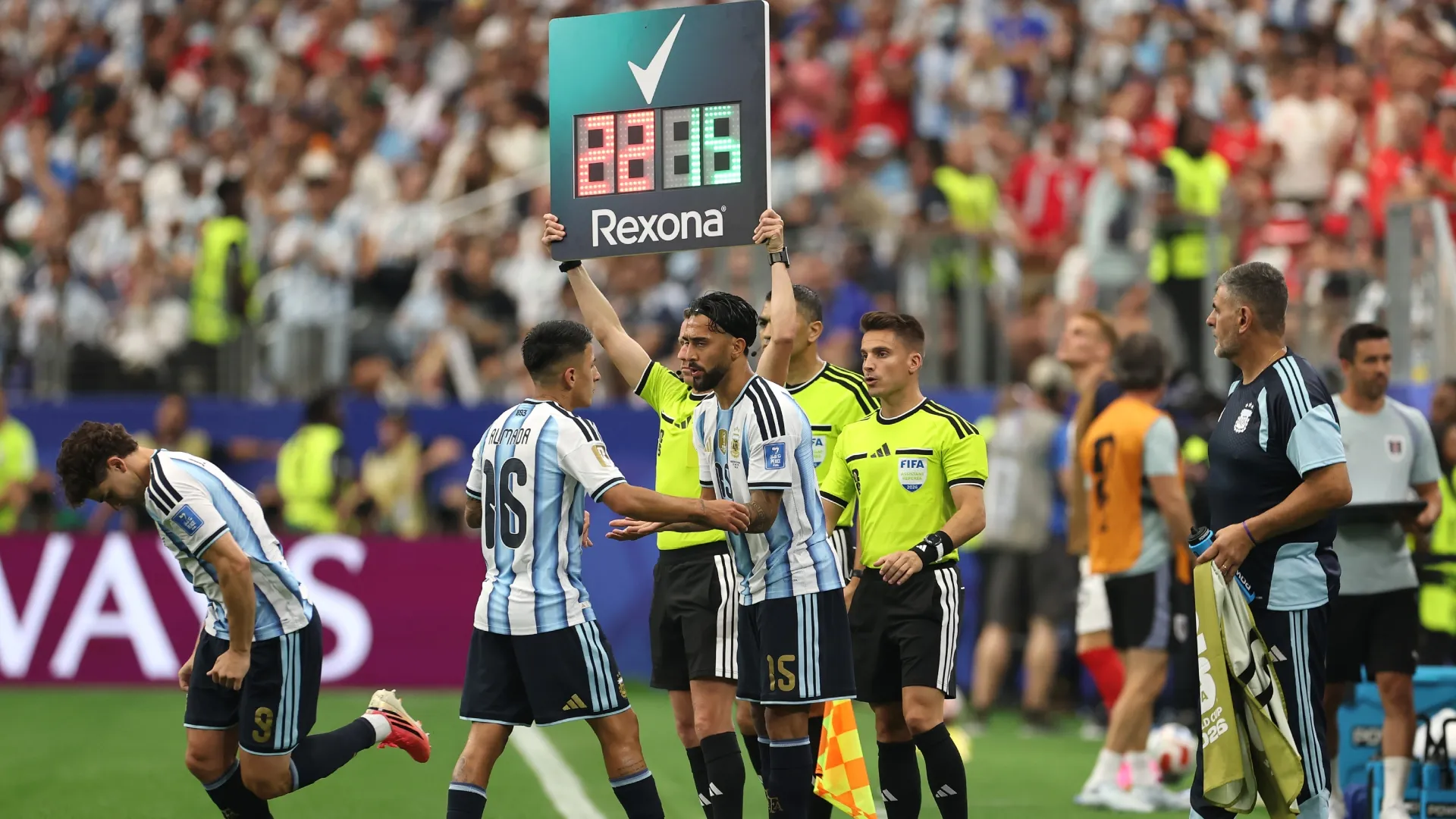 Argentina's substitutions during the game against Austria.