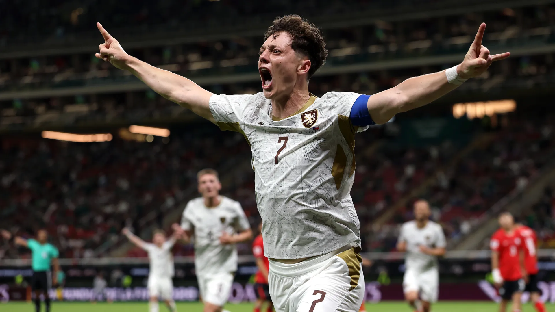Ladislav Krejci of Czechia celebrates a goal vs South Korea. (Getty Images)
