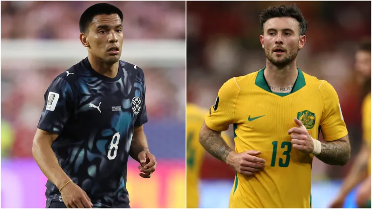 Diego Gomez of Paraguay and Aiden O'Neill of Australia.