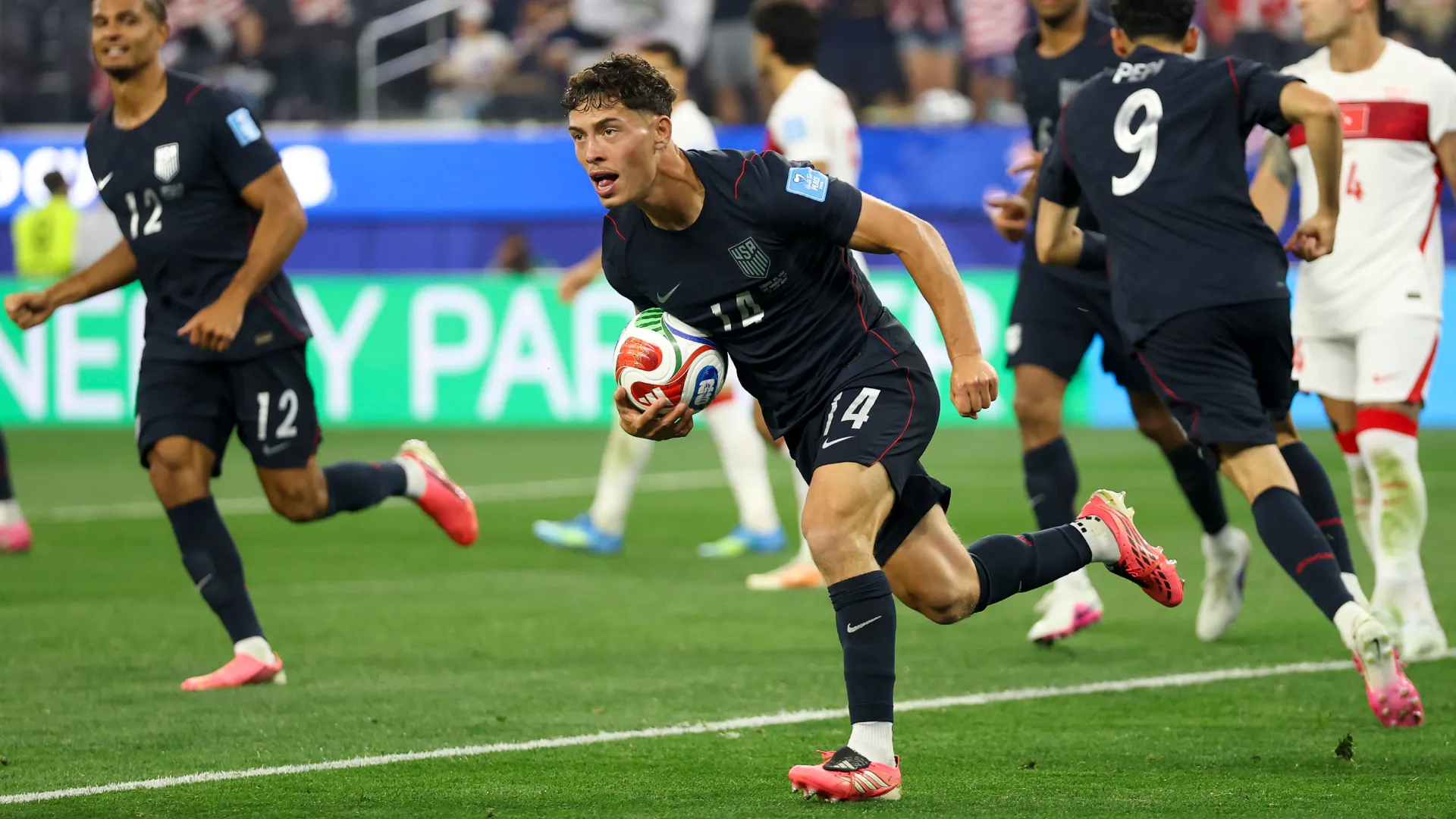 Sebastian Berhalter #14 of the United States celebrates a goal vs Turkiye. (Getty Images)