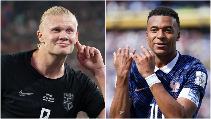 Erling Haaland of Norway and Kylian Mbappe of France.