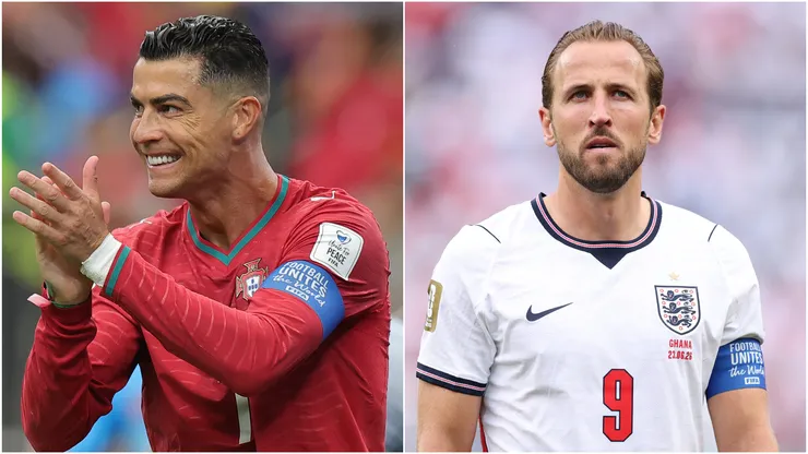 Cristiano Ronaldo of Portugal and Harry Kane of England.
