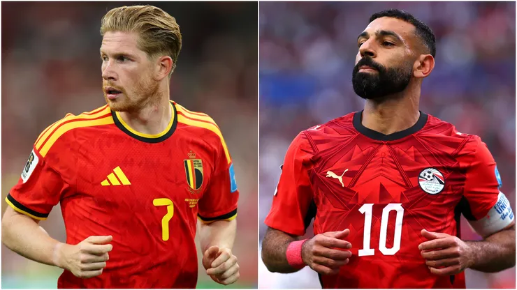 Kevin De Bruyne of Belgium and Mohamed Salah of Egypt.