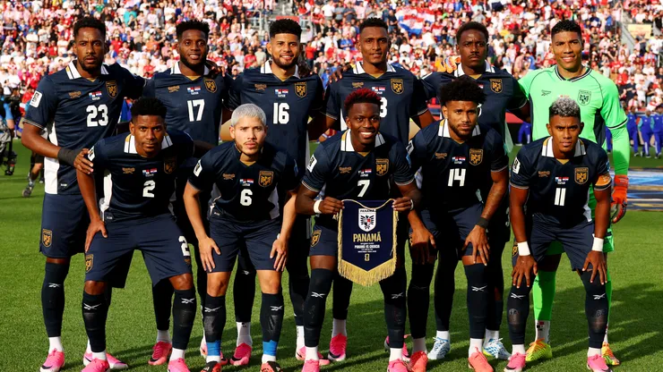 Panama players pose for a team photograph.