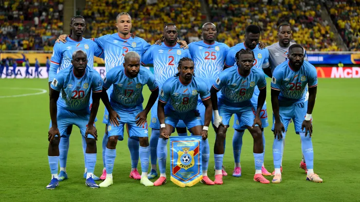 Congo DR players pose for a team photograph.