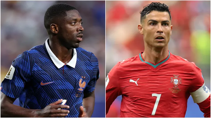 Ousmane Dembele of France and Cristiano Ronaldo of Portugal.