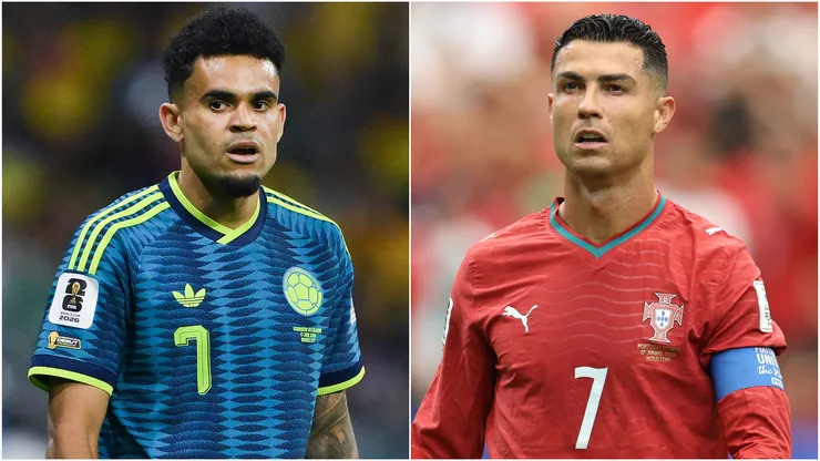 Luis Diaz of Colombia and Cristiano Ronaldo of Portugal.