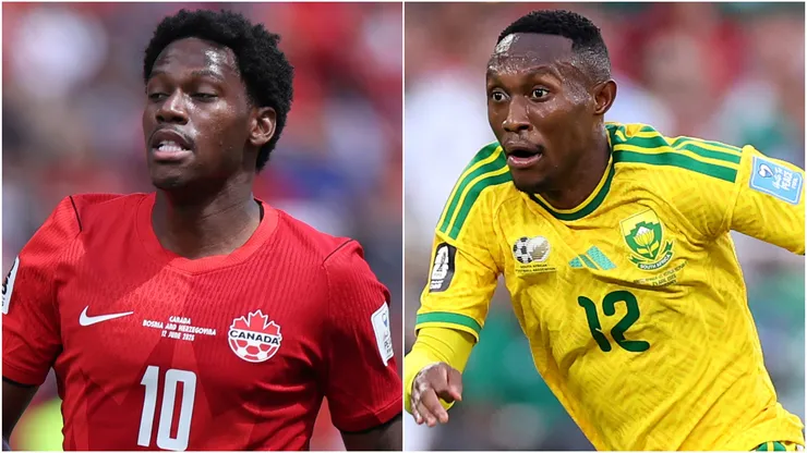 Jonathan David of Canada and Thapelo Maseko #12 of South Africa.