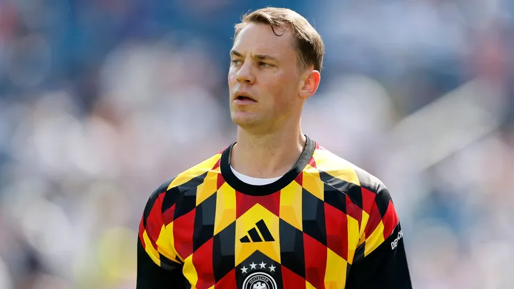 Manuel Neuer #1 of Germany warms up before the Paraguay clash.