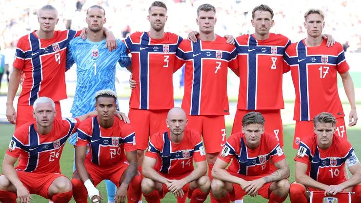 Norway players pose for a team photograph