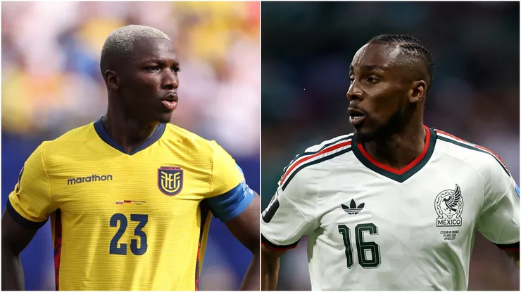 Moises Caicedo #23 of Ecuador and Julian Quinones of Mexico.