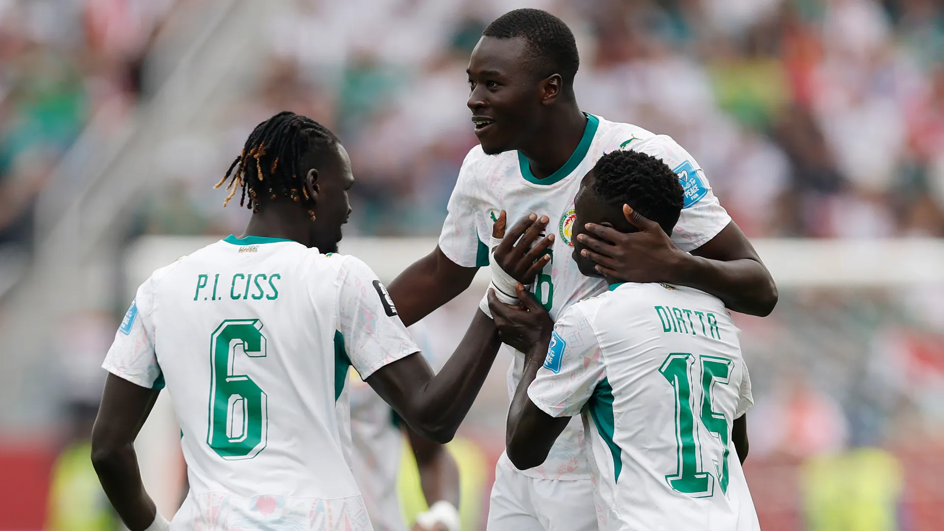 Pape Gueye #26 of Senegal celebrates a goal vs Iraq. (Getty Images)