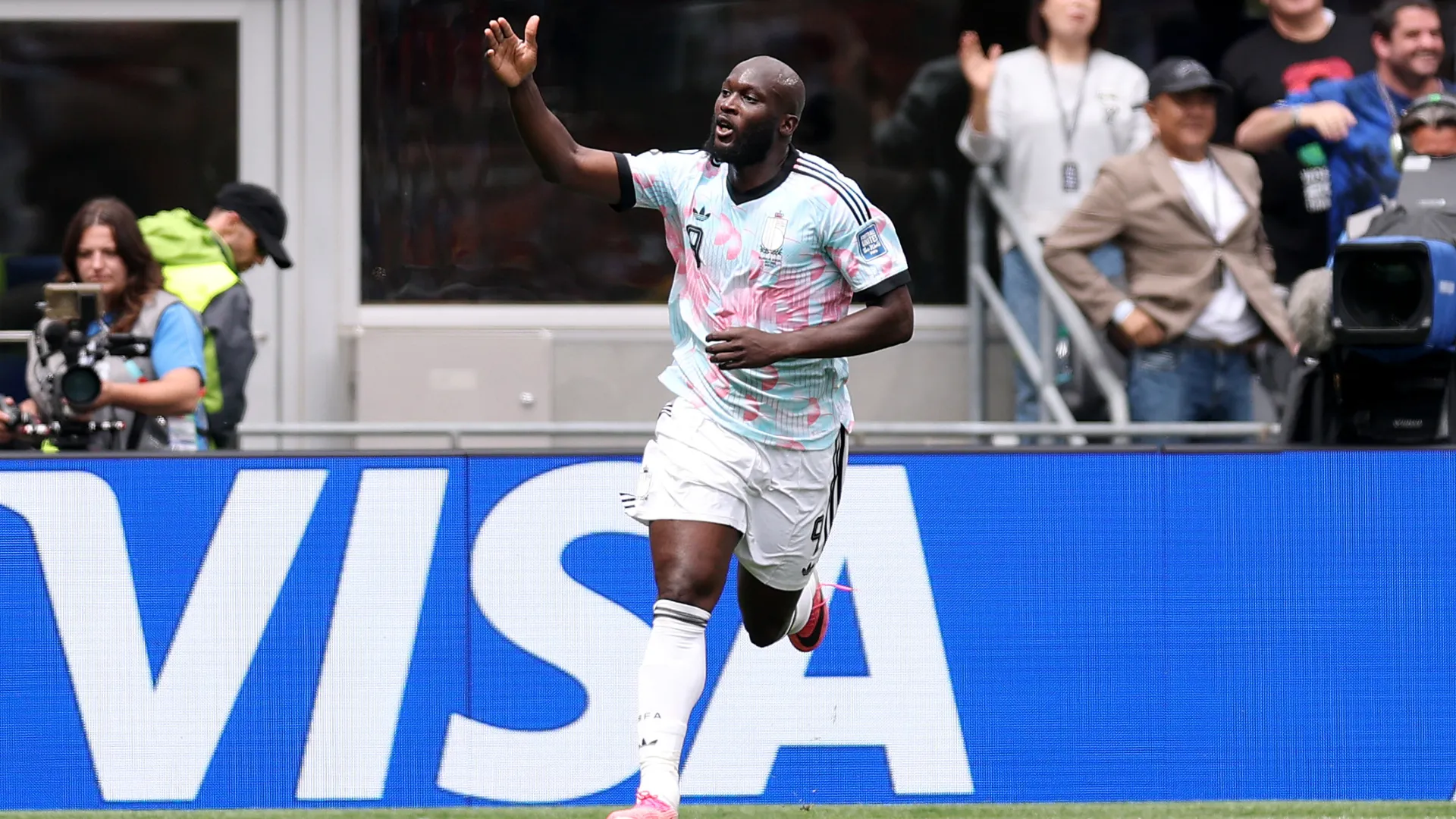 Romelu Lukaku celebrates a goal against Senegal during the 2026 World Cup. (Getty Images)