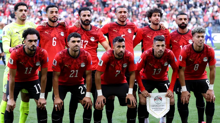 Egypt players pose for a team photograph