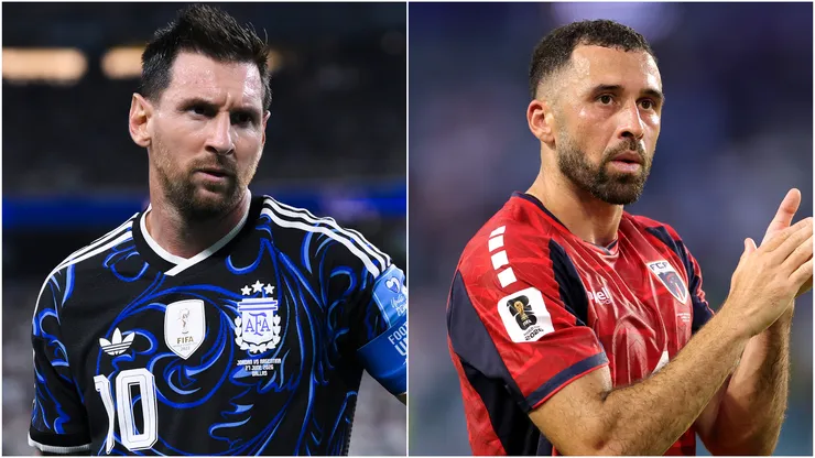 Lionel Messi of Argentina and Pico Lopes of Cape Verde.