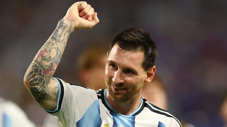 Lionel Messi celebrates Argentina's win over Cape Verde.