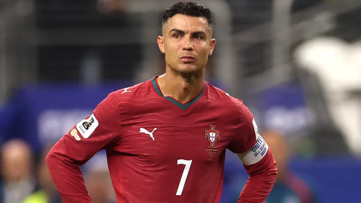 Cristiano Ronaldo #7 of Portugal shows dejection