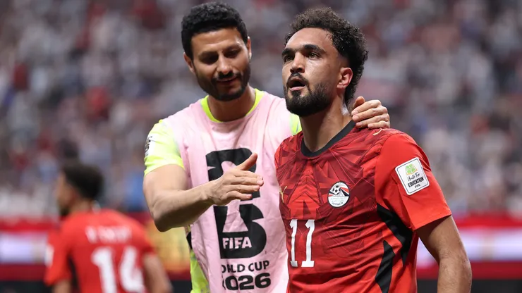 Mostafa Zico #11 of Egypt celebrates scoring his team's second goal vs Argentina.