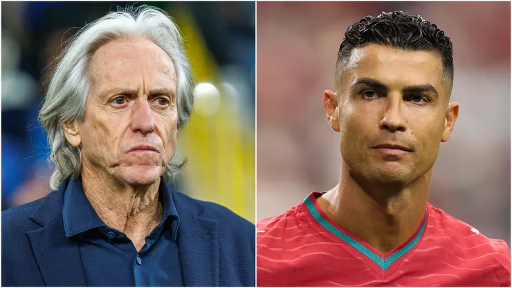 Jorge Jesus (left) and Cristiano Ronaldo (right)