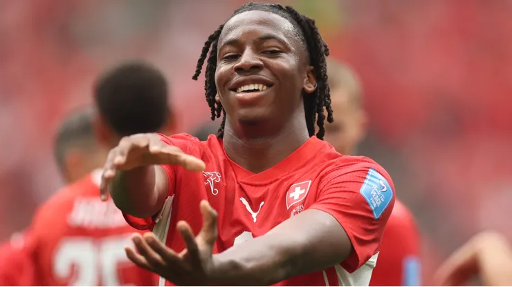 Johan Manzambi #9 of Switzerland.