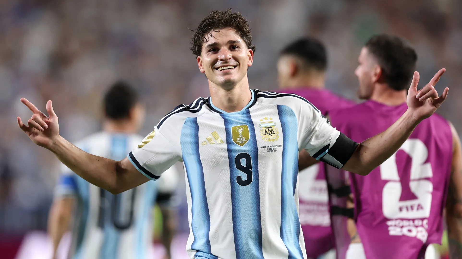 Julian Alvarez #9 of Argentina.
