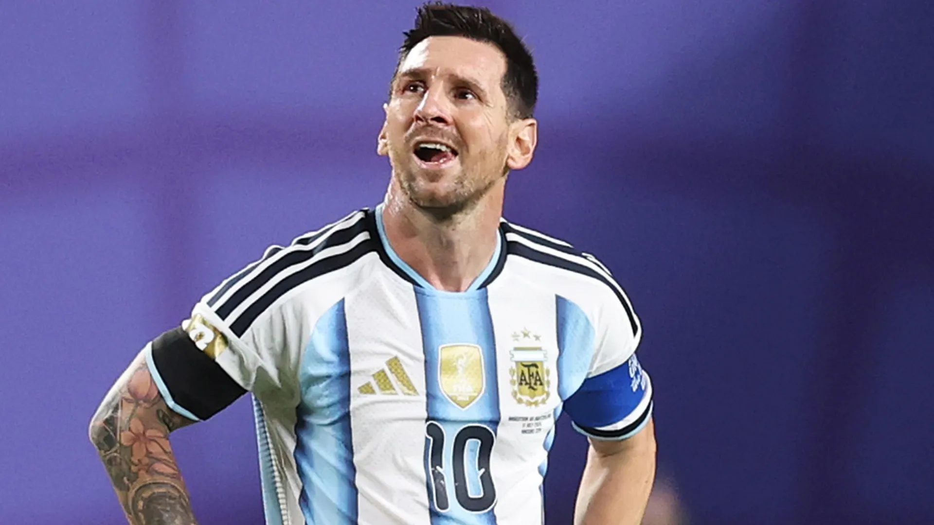 Lionel Messi #10 of Argentina reacts during the FIFA World Cup 2026 Quarter Final.