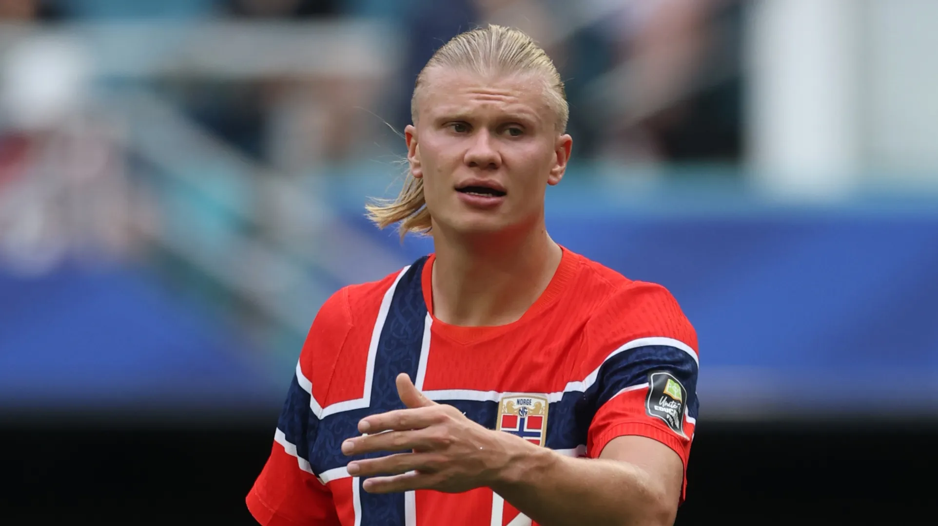 Erling Haaland #9 of Norway.