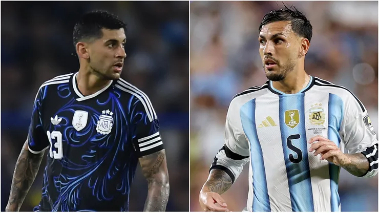 Cristian Romero and Leandro Paredes of Argentina.