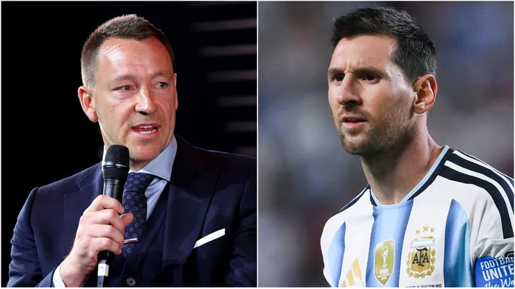 John Terry (L) and Lionel Messi (R) of Argentina.