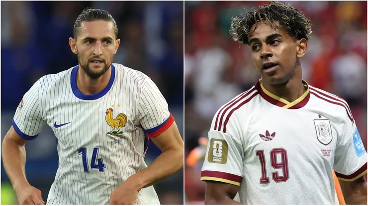 Adrien Rabiot of France and Lamine Yamal of Spain.