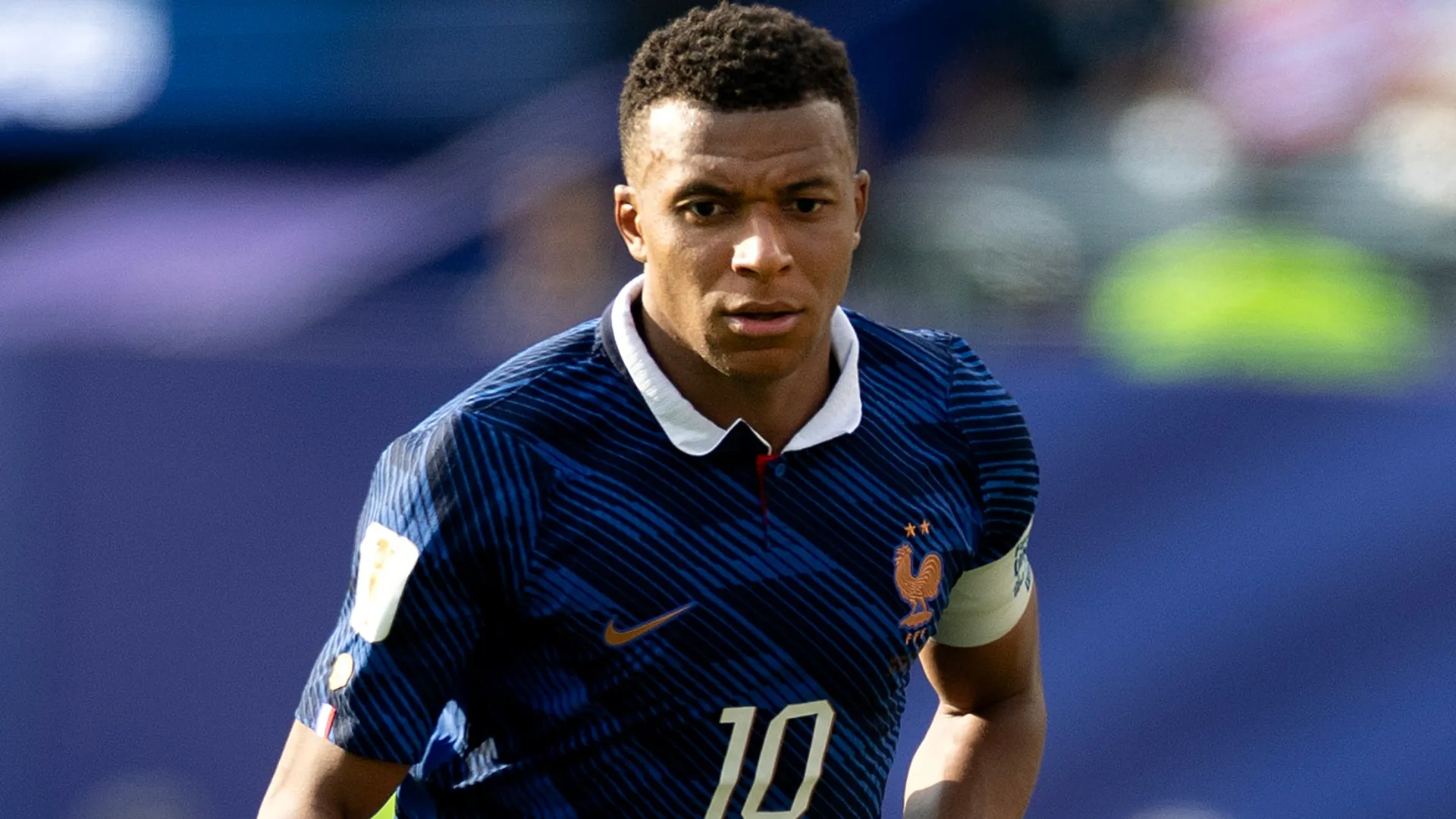 Kylian Mbappé #10 of France controls the ball during the FIFA World Cup 2026.