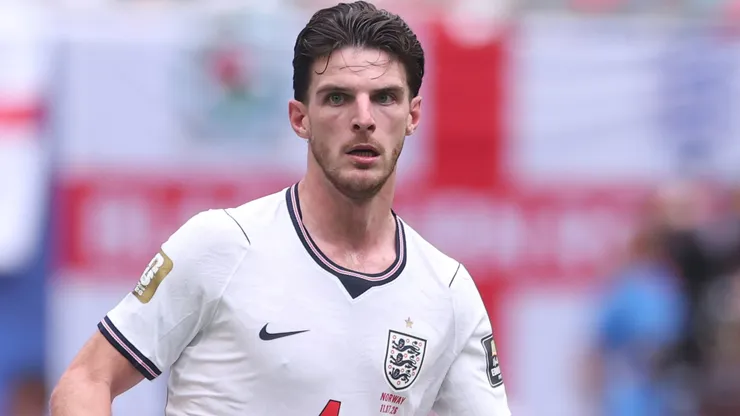 Declan Rice #4 of England during the FIFA World Cup 2026 Quarter Final match.