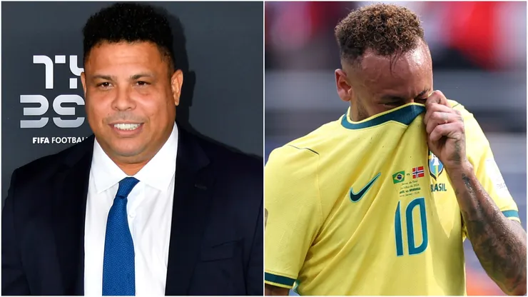 Brazilian legend Ronaldo and Neymar Jr #10 of Brazil.