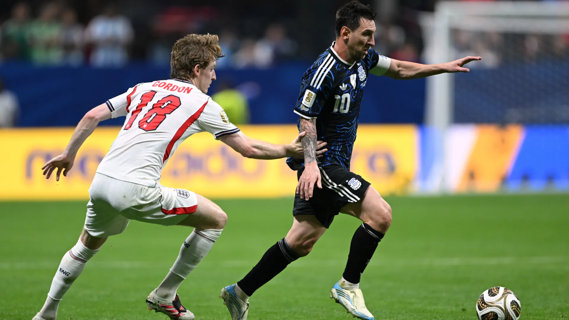 Lionel Messi during Argentina’s game vs England. (Getty Images)