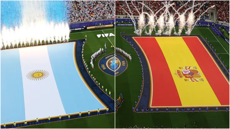 Argentina flag and Spain flag