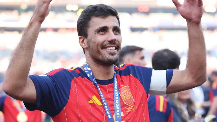 Rodri #16 of Spain celebrates with his medal after the team's victory following the FIFA World Cup 2026.