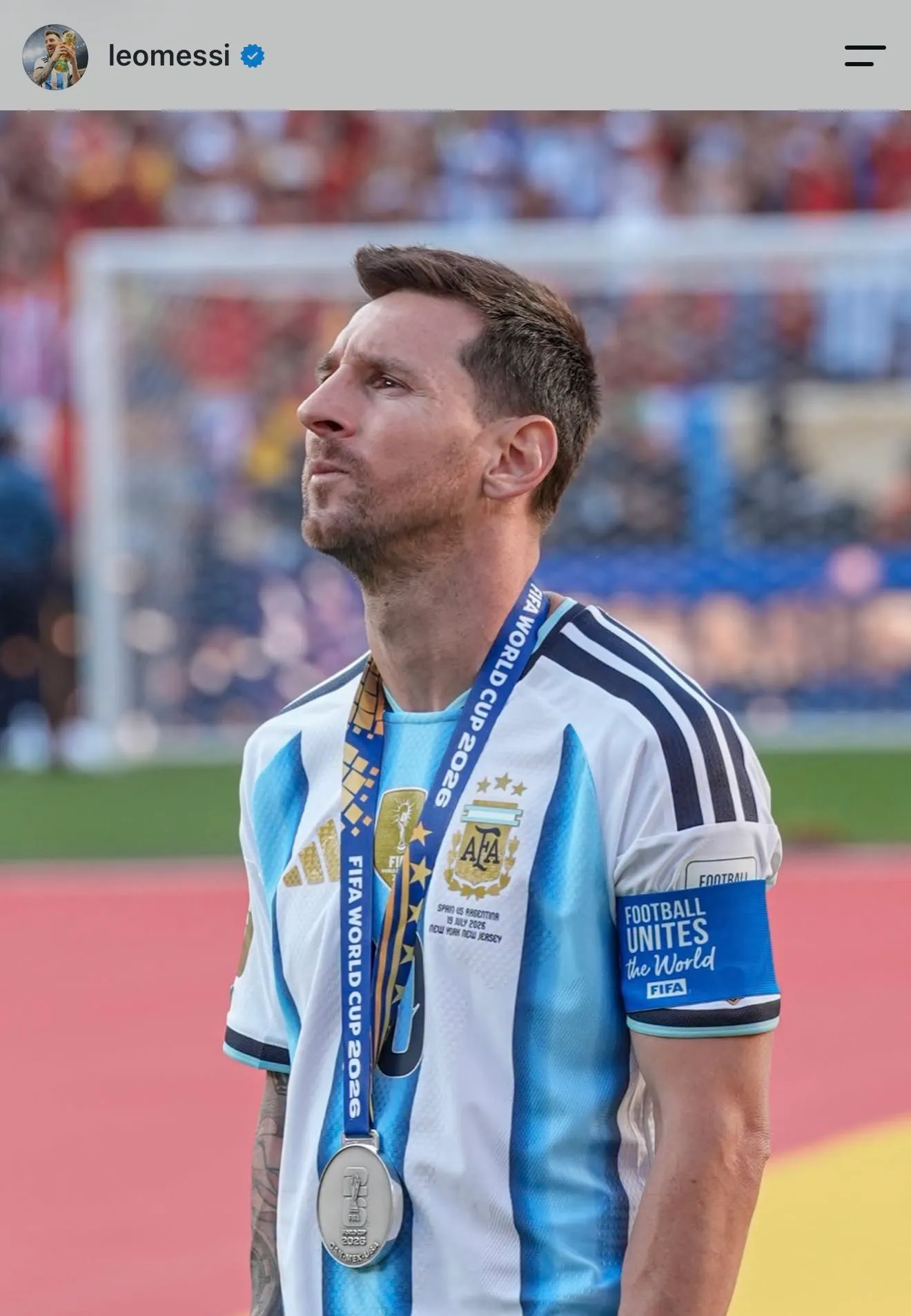Lionel Messi's Instagram post.