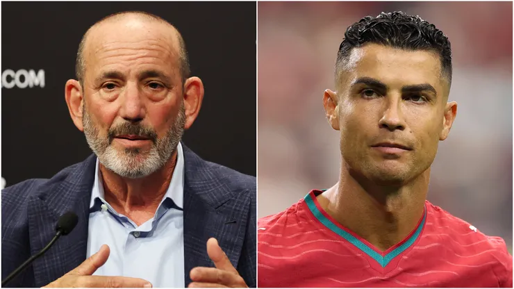 Don Garber (left) and Cristiano Ronaldo (right)
