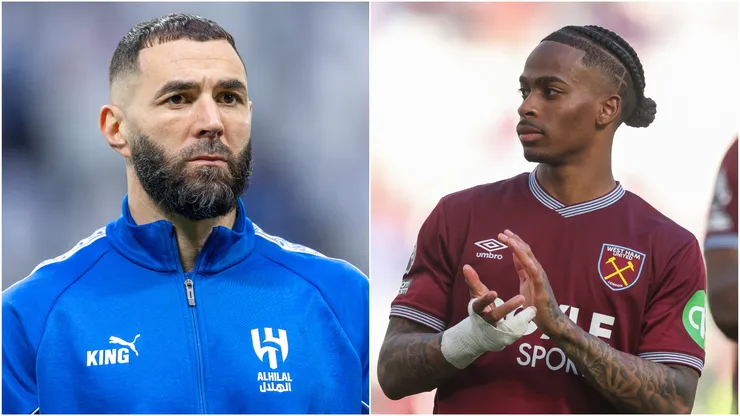 Karim Benzema of Al Hilal and Crysencio Summerville of West Ham United.