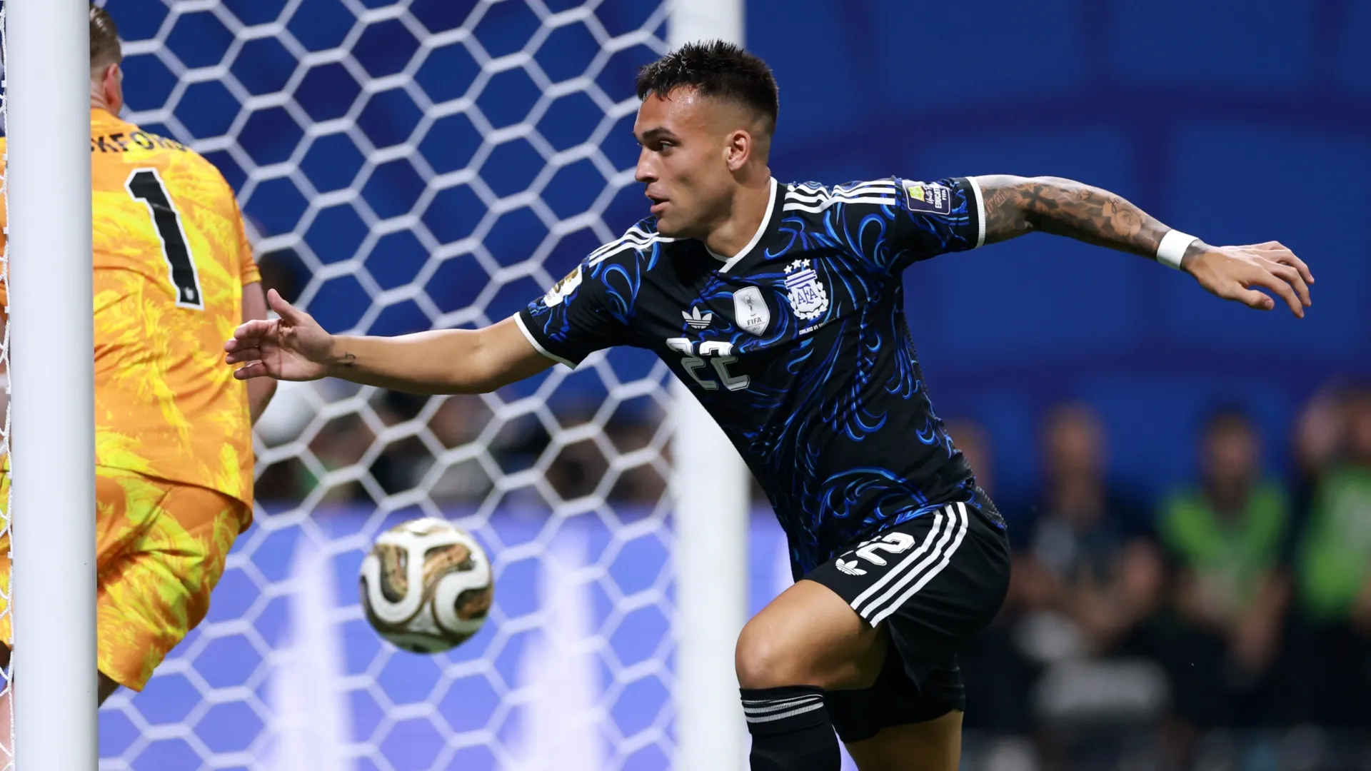 Lautaro Martínez scored the winning goal against England (Elsa/Getty Images)