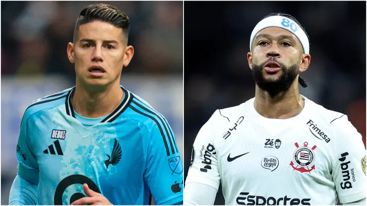 James Rodriguez and Memphis Depay of Corinthians.