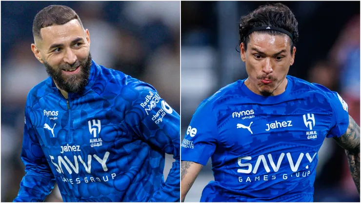 Karim Benzema and Darwin Nunez of Al-Hilal FC.