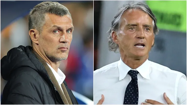 Paolo Maldini, Technical Director of Italy, and Roberto Mancini.