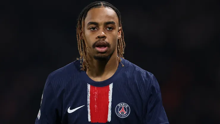 Bradley Barcola of PSG during the UEFA Champions League.