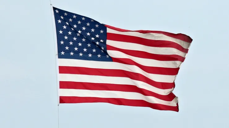 A general view of an American flag