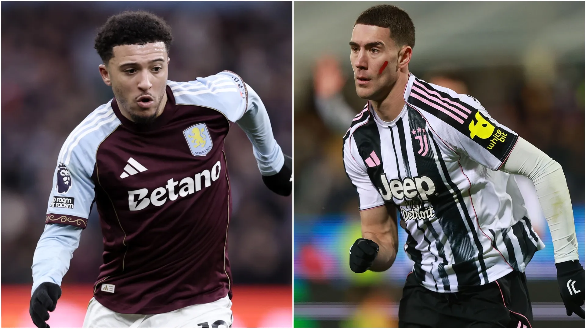 Jadon Sancho at Aston Villa and Dusan Vlahovic at Juventus.